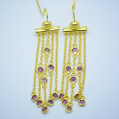 Aros Granate Rosa