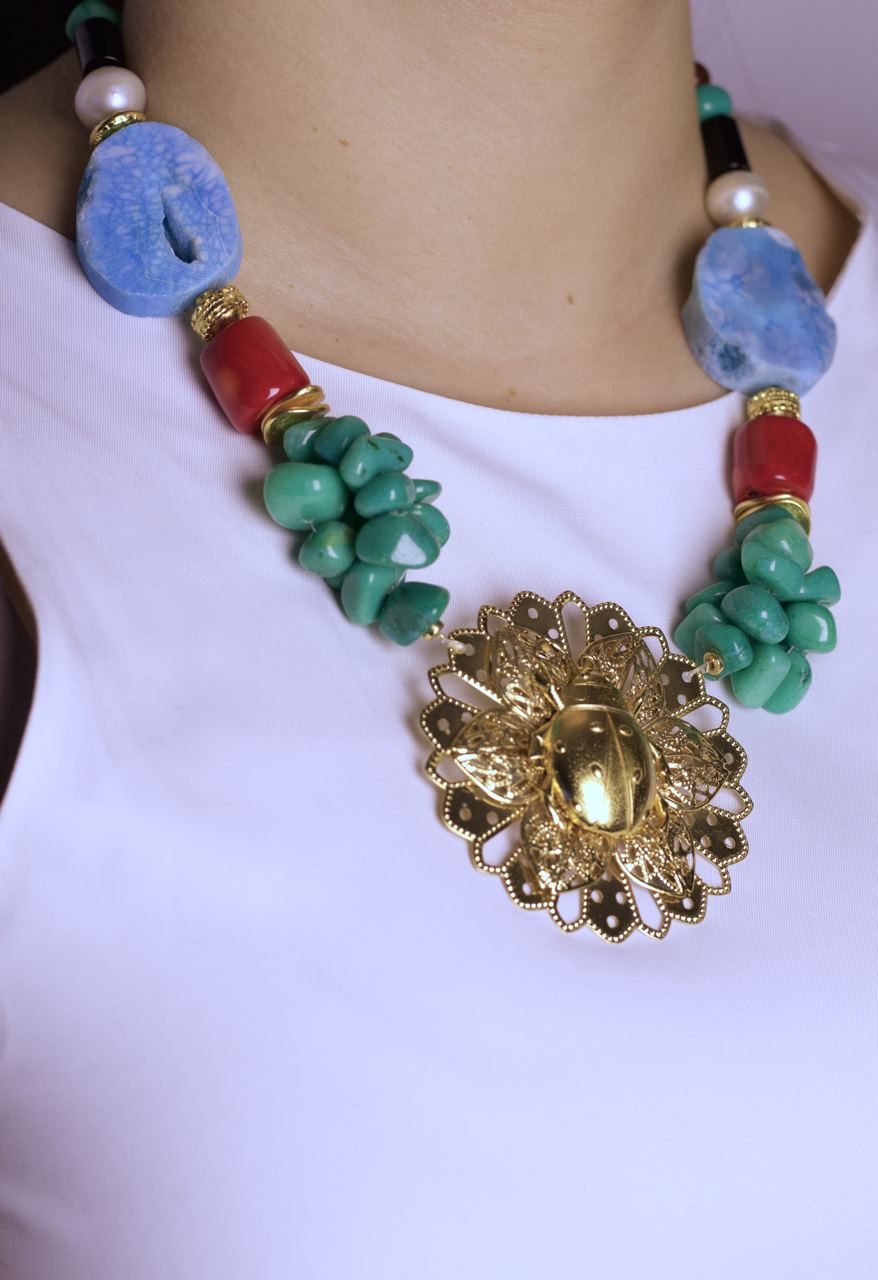 Collar Coral Agata