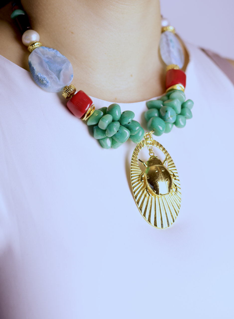 Collar Coral Agata