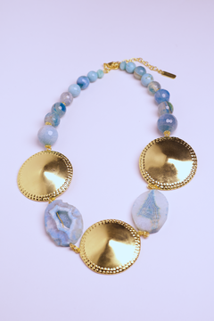 Collar turquesa discos