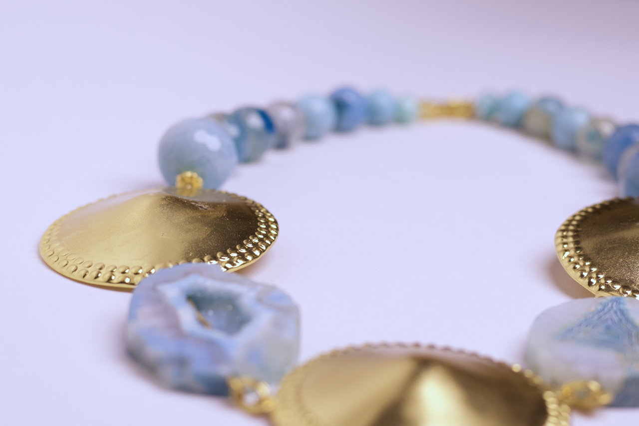Collar turquesa discos