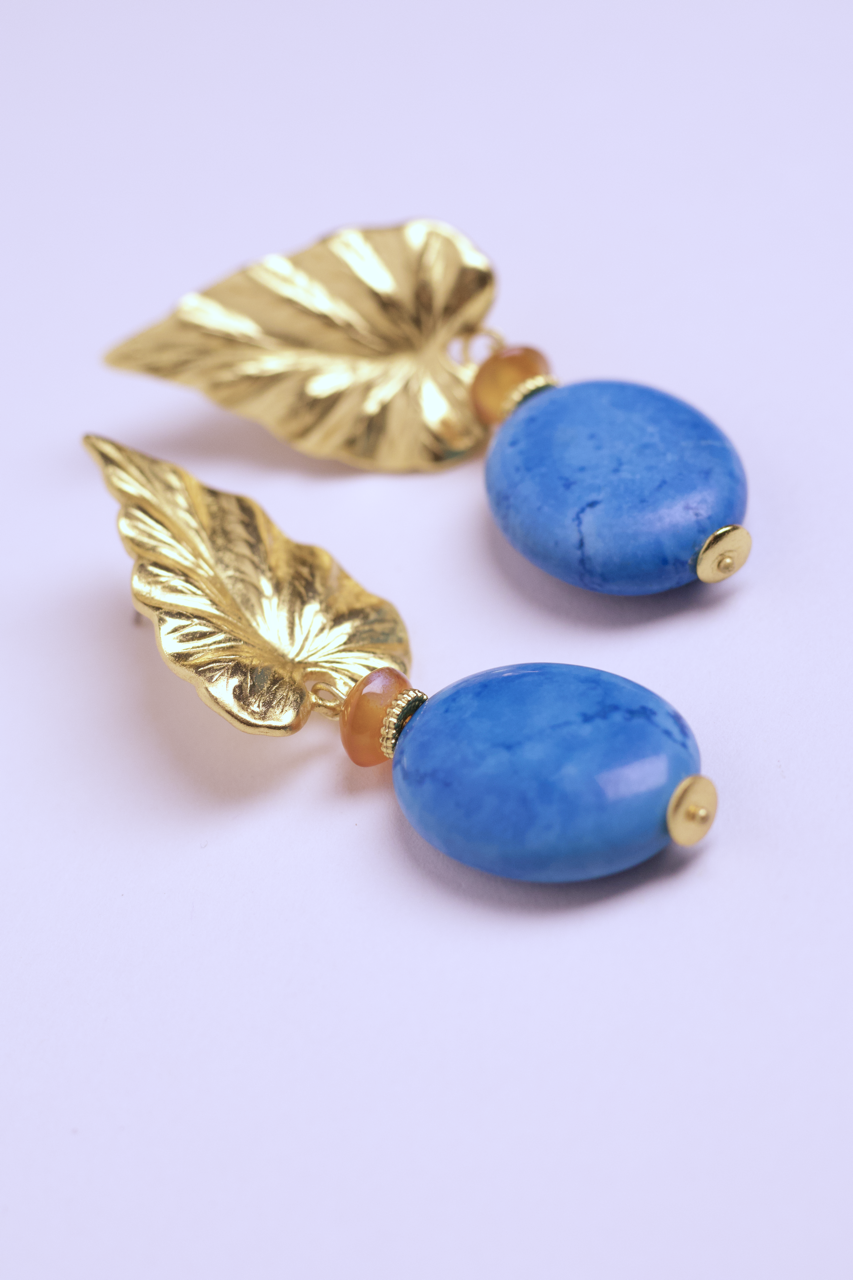 Aros turquesa hojas