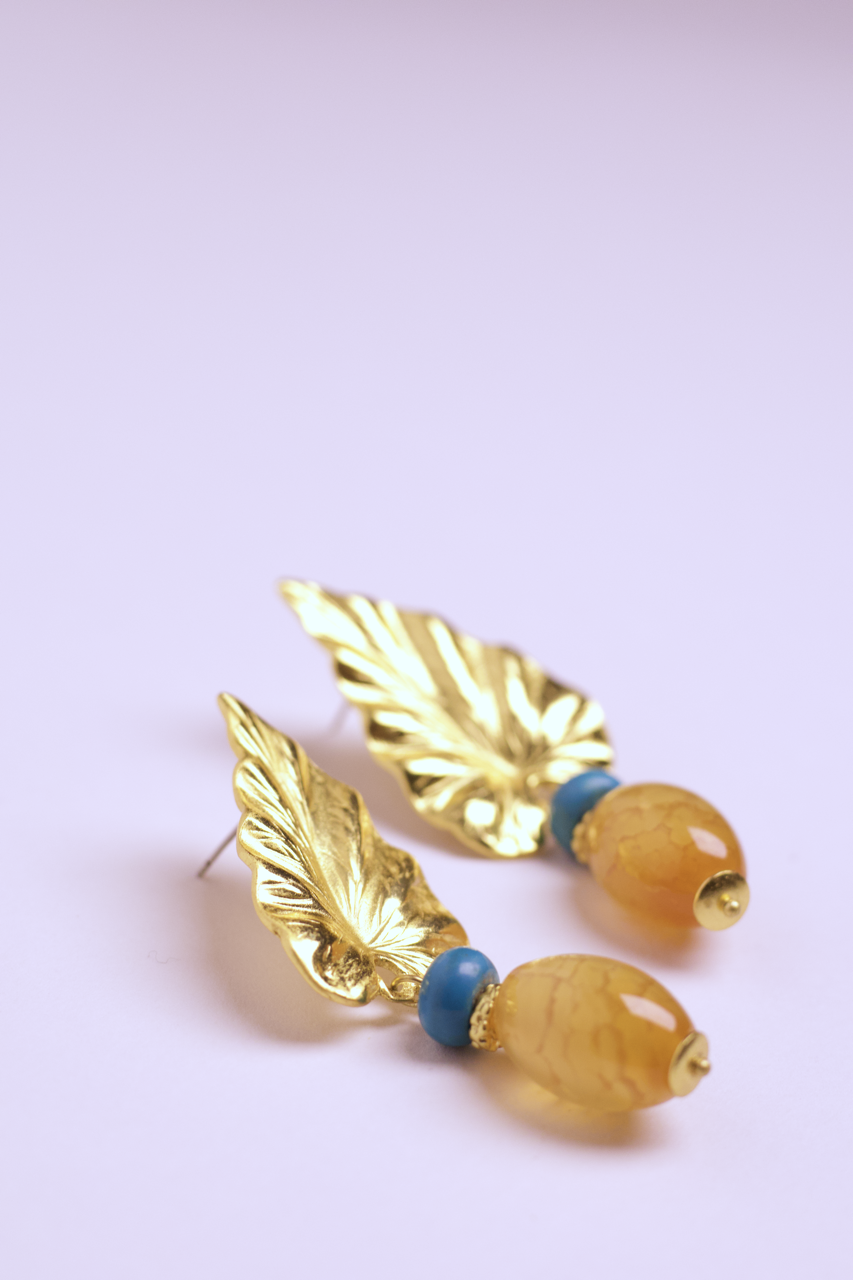 Aros turquesa hojas