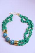 Collar bolas turquesa