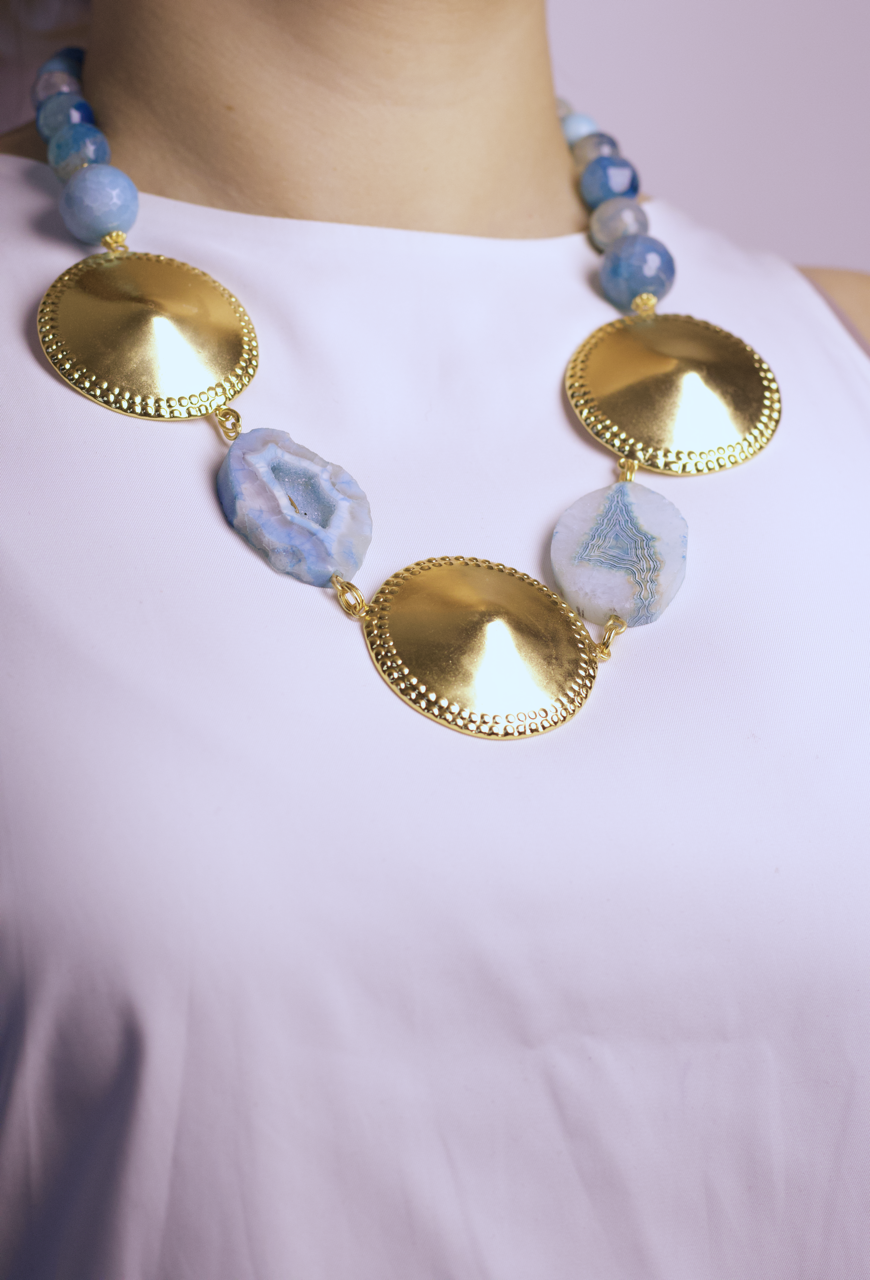 Collar turquesa discos