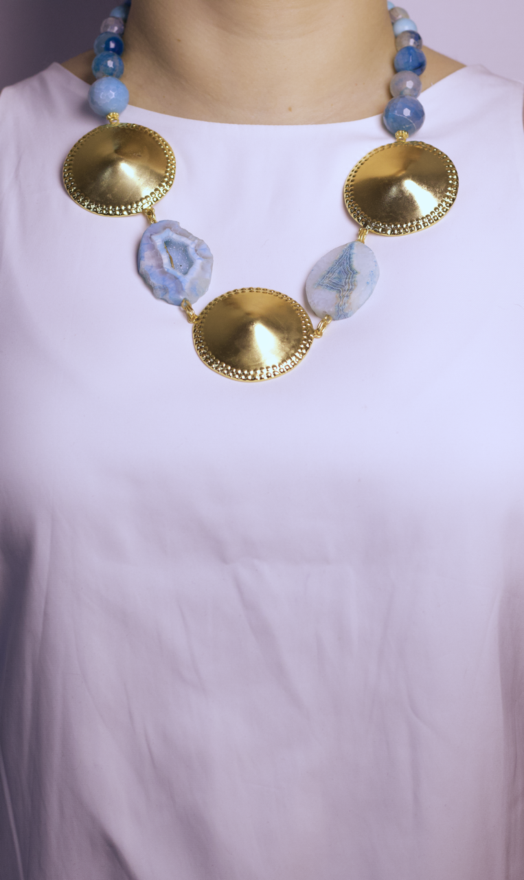 Collar turquesa discos