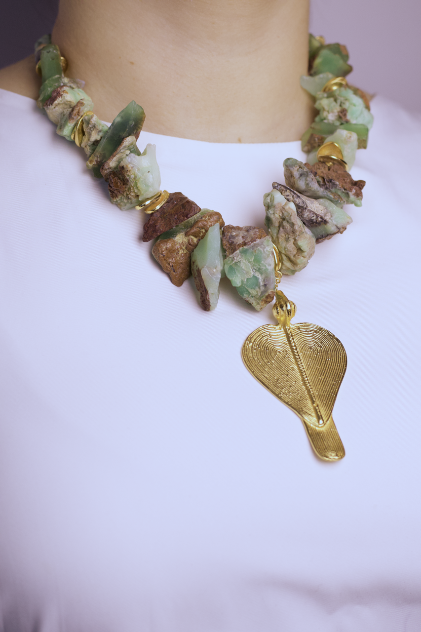 Collar turquesa rústica
