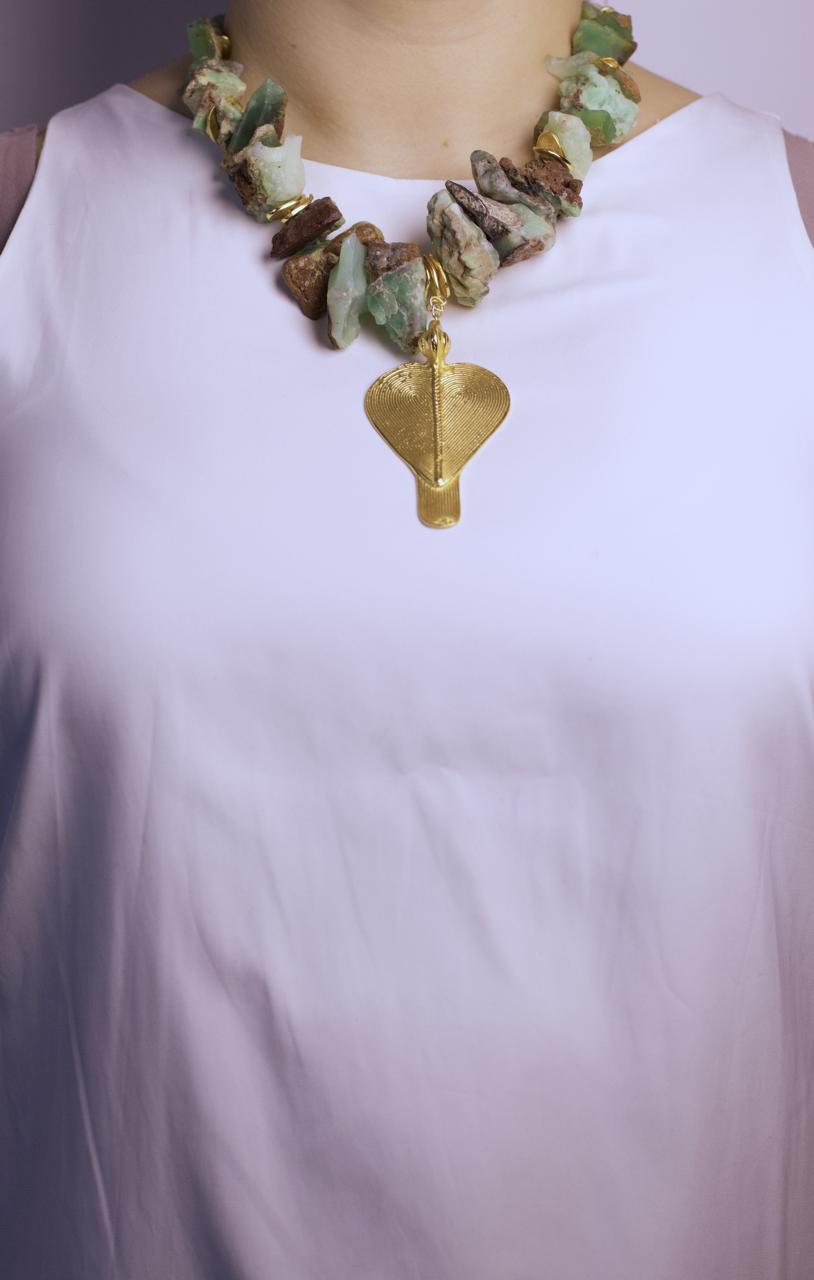 Collar turquesa rústica